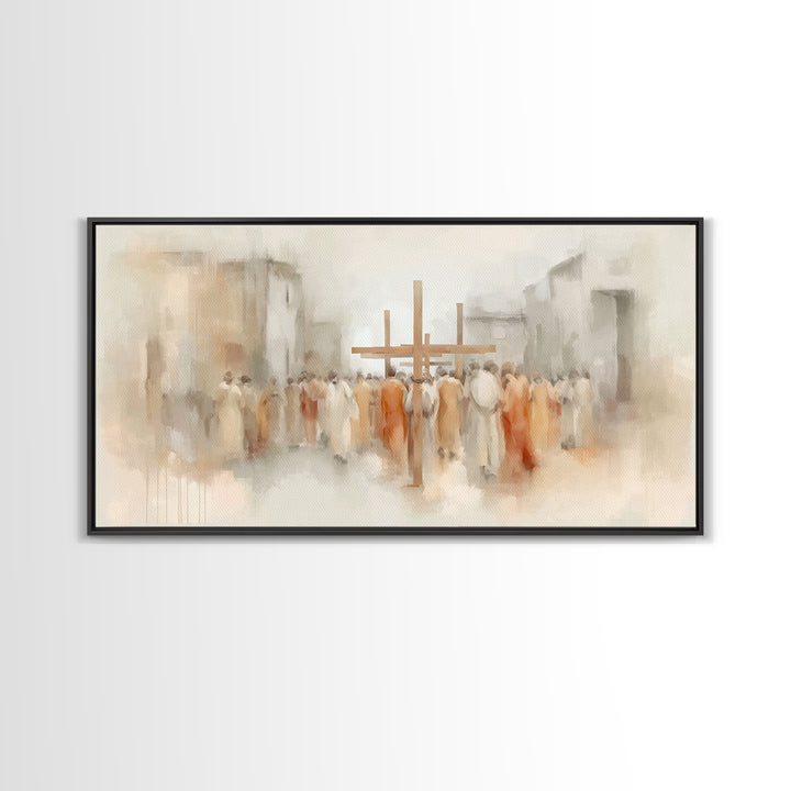 Crosswalk Journey – Framed Canvas Print – Abstract Christian Art – Christian Art Canvas – Modern Christian Painting – Christian Art Prints