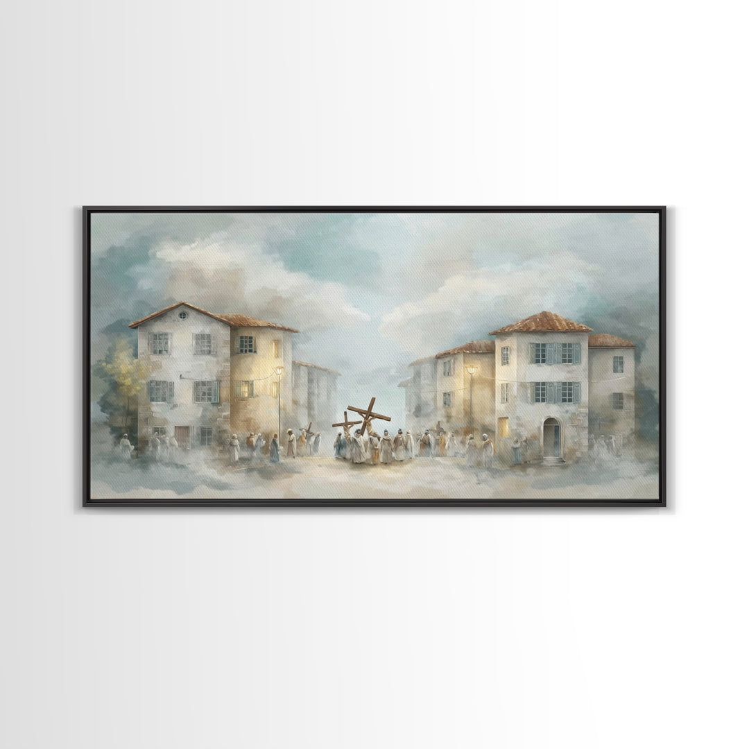 Crossroads Light – Framed Canvas Print – Christian Art Canvas – Christian Painting – Modern Christian Art – Christian Wall Art – Large Chri