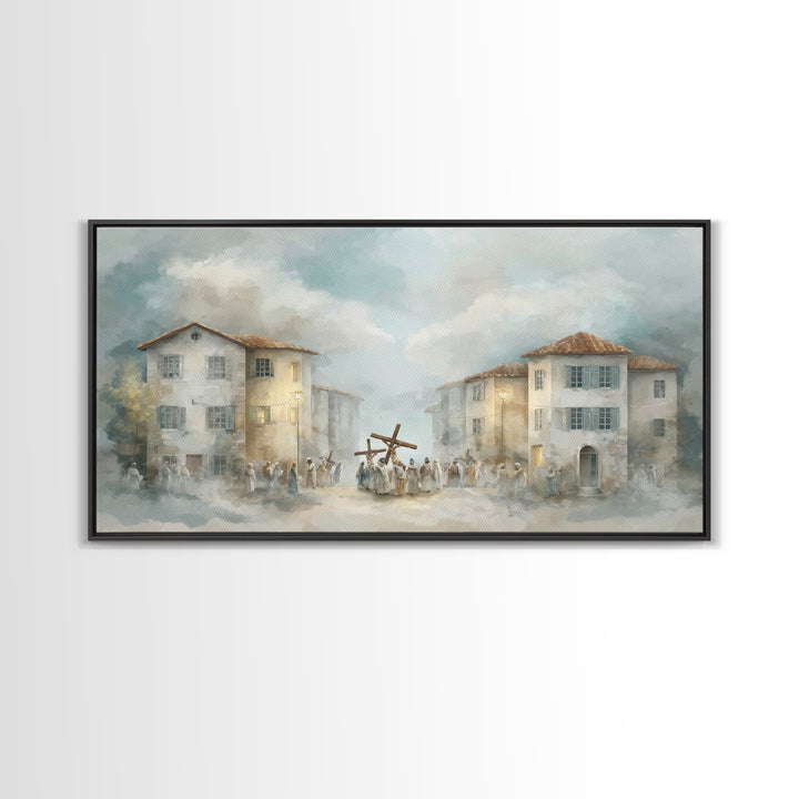 Crossroads Light – Framed Canvas Print – Christian Art Canvas – Christian Painting – Modern Christian Art – Christian Wall Art – Large Chri