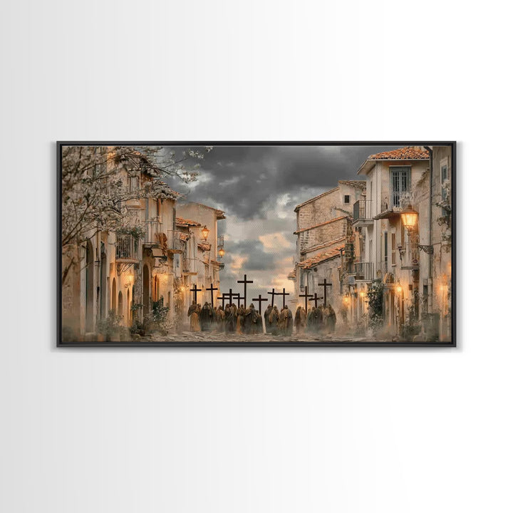 Morning Devotion | Framed Canvas Print | Christian Art | Christian Art Canvas | Christian Paintings | Moody Christmas Art | Christian Decor