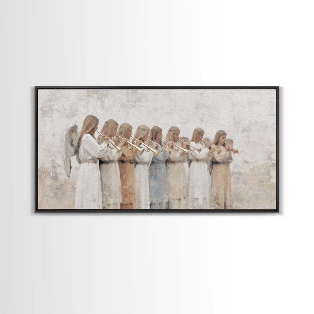 Heavenly Chorus – Framed Canvas Print – Christian Art Canvas – Christian Wall Art – Christian Paintings – Christmas Art Prints – Christian