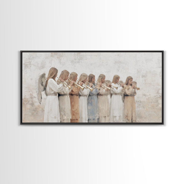 Heavenly Chorus – Framed Canvas Print – Christian Art Canvas – Christian Wall Art – Christian Paintings – Christmas Art Prints – Christian