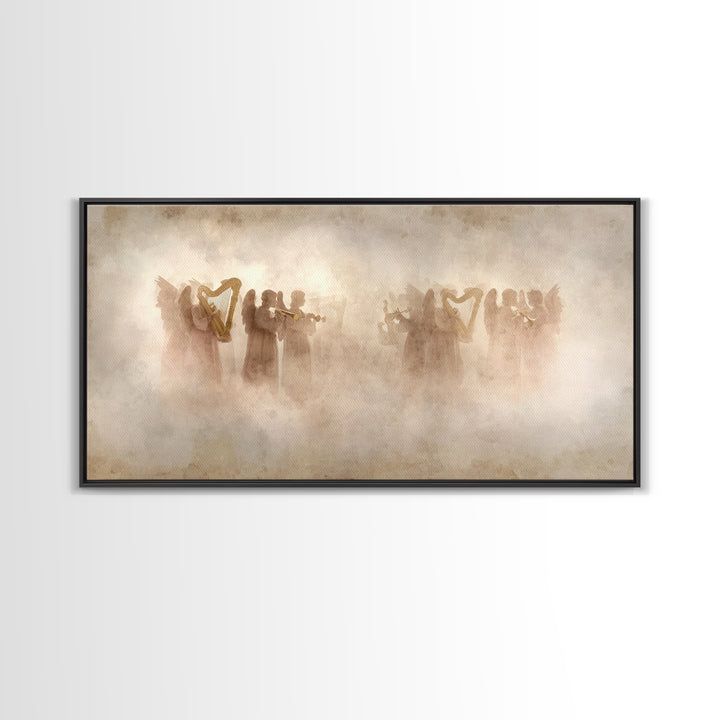 Celestial Harmony, Framed Canvas Print, Christian Art Canvas, Christian Wall Art, Moody Christian Art, Christmas Canvas Wall Art, Christian