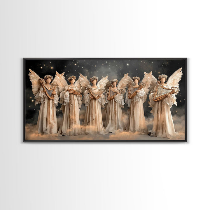 Radiant Messengers, Framed Canvas Print, Christian Art Canvas, Christian Wall Art, Large Christian Painting, Christian Christmas Decor, Chr
