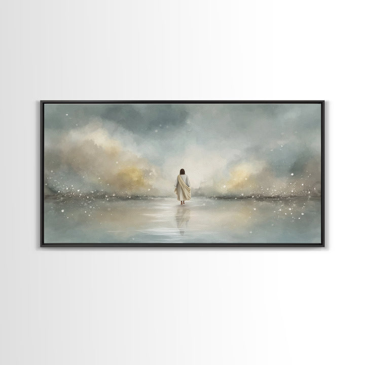 Heaven’s Calm, Framed Canvas Print, Christian Art Canvas, Jesus Painting, Subtle Christian Art, Christian Paintings, Christian Decor For Ho