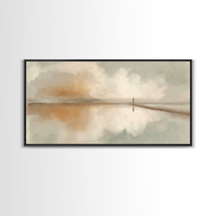 Silent Waters – Framed Canvas Print – Minimalist Christian Art – Christian Art Canvas – Christian Wall Art – Subtle Christian Paintings – J