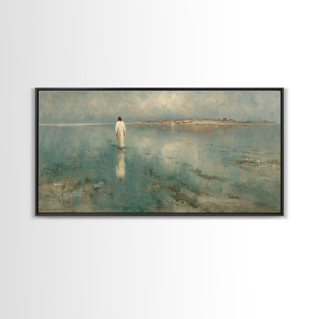 Light Of Hope, Framed Canvas Print, Christian Art Canvas, Jesus Painting, Vintage Christian Art, Christian Wall Art, Large Christian Painti