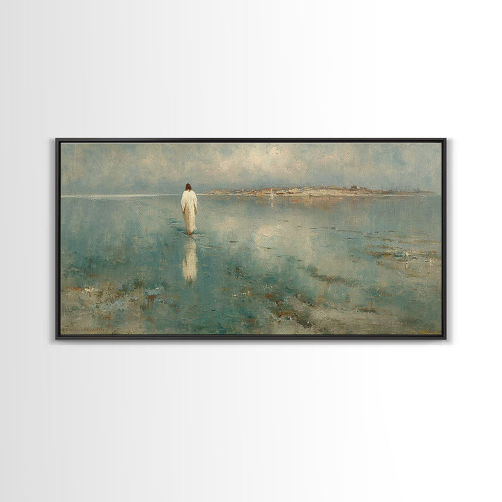 Light Of Hope, Framed Canvas Print, Christian Art Canvas, Jesus Painting, Vintage Christian Art, Christian Wall Art, Large Christian Painti