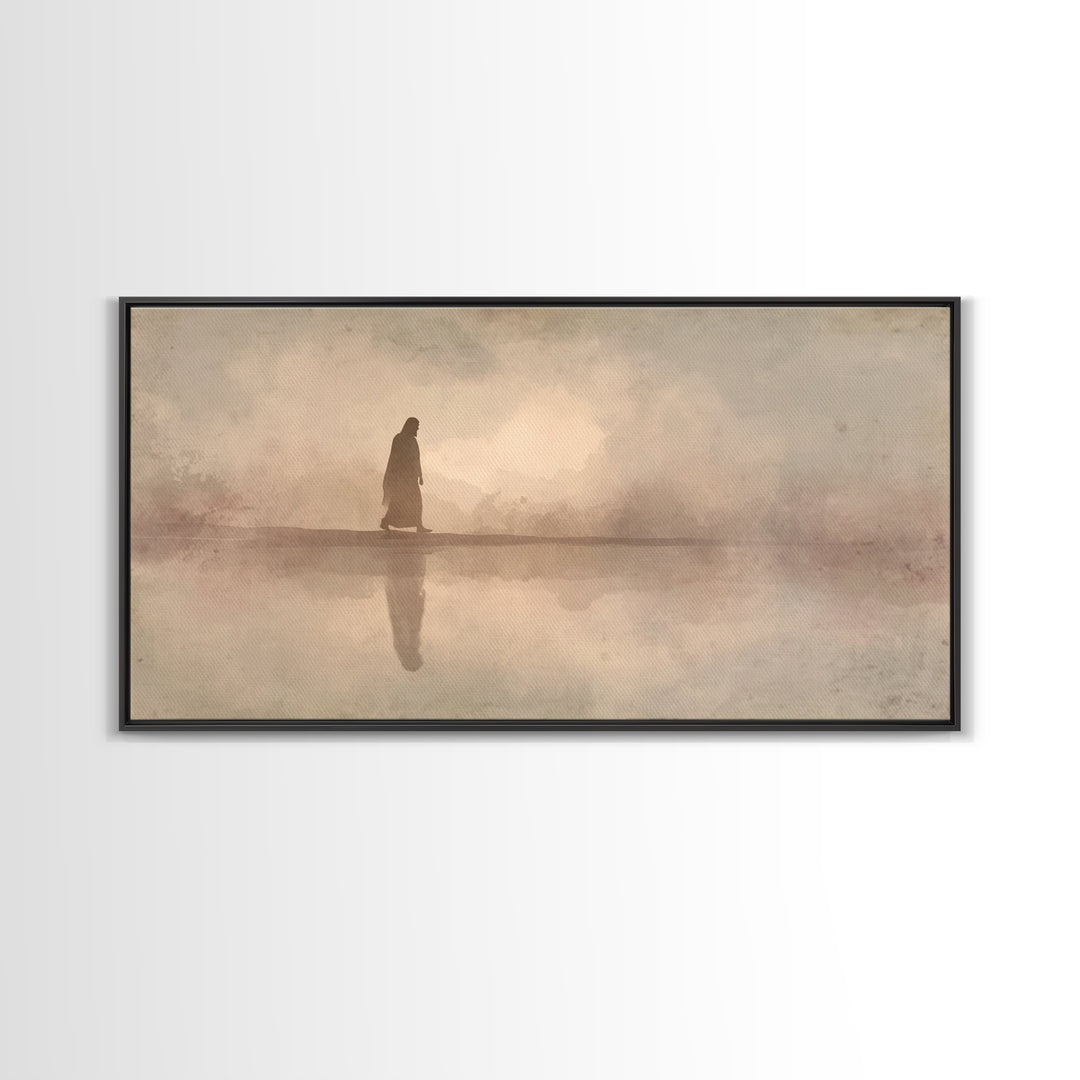 Sacred Journey – Framed Canvas Print – Jesus Art Print – Christian Wall Art – Modern Christian Art – Christian Art Canvas – Unique Christia