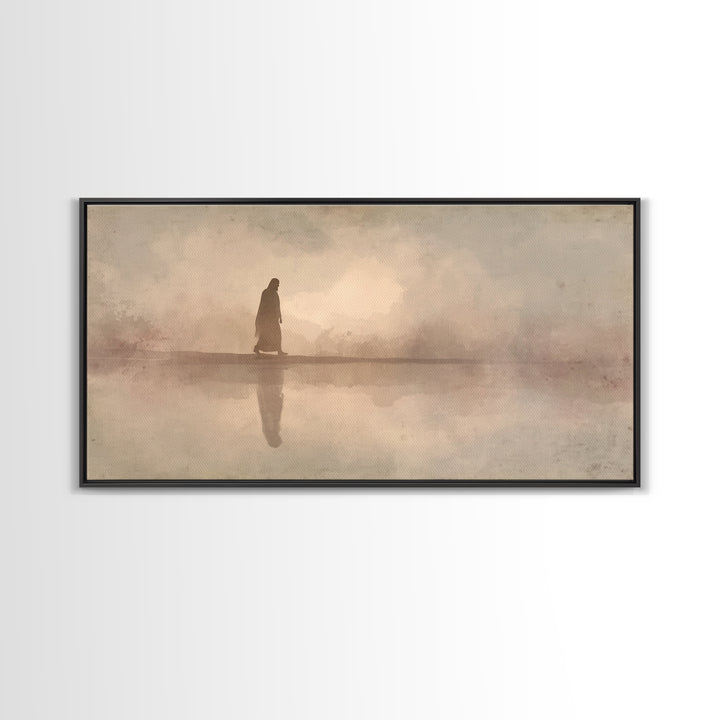 Sacred Journey – Framed Canvas Print – Jesus Art Print – Christian Wall Art – Modern Christian Art – Christian Art Canvas – Unique Christia
