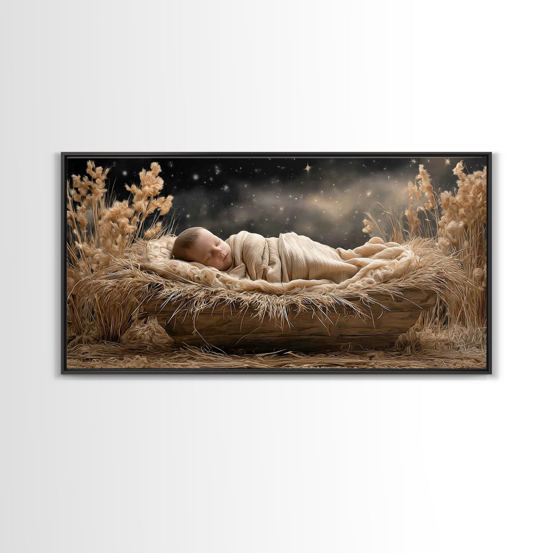 Holy Reflection, Framed Canvas Print, Christian Wall Art, Jesus Canvas Art, Moody Christian Art, Christian Art Work, Modern Christian Paint