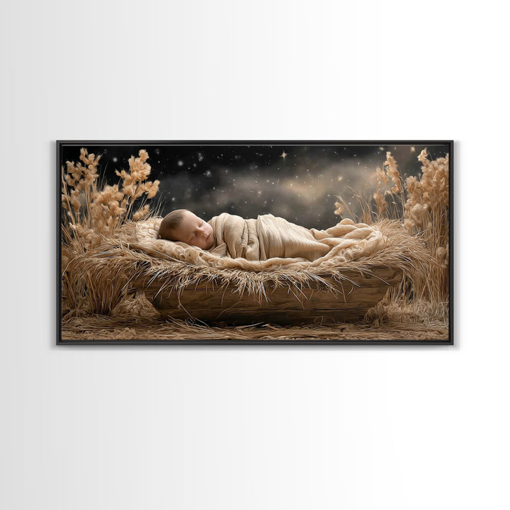Holy Reflection, Framed Canvas Print, Christian Wall Art, Jesus Canvas Art, Moody Christian Art, Christian Art Work, Modern Christian Paint