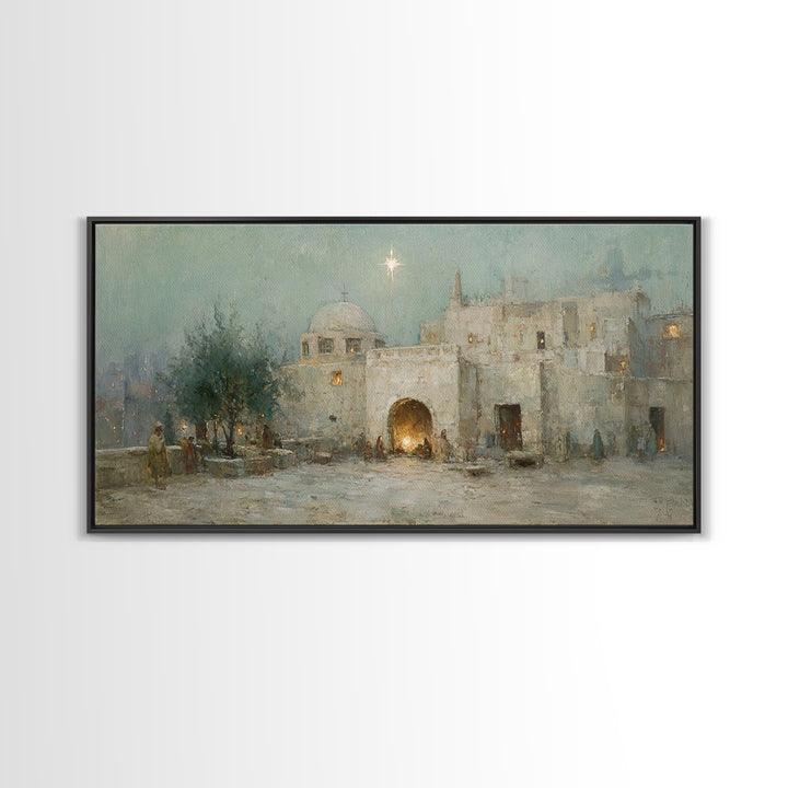 Bethlehem Light | Framed Canvas Print | Christian Wall Art | Christian Art Canvas | Christmas Art | Christian Christmas Decor