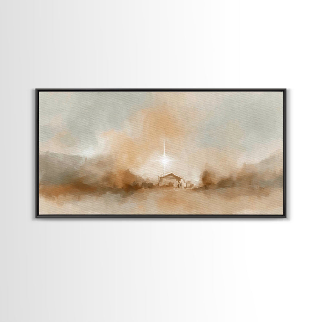 Star Of Peace - Framed Canvas Print - Christian Art Canvas - Christmas Wall Art - Jesus Christmas Art - Christian Decor