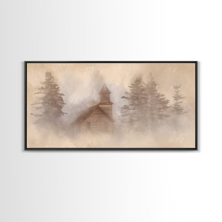 Humble Manger, Framed Canvas Print, Christian Art Print, Christmas Art, Christian Wall Art, Minimalist Christian Art