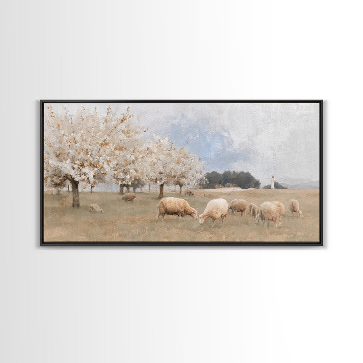 Pastures Of Hope – Framed Canvas Print – Christian Art Canvas – Christian Wall Art – Christmas Art – Christian Decor – Jesus Painting