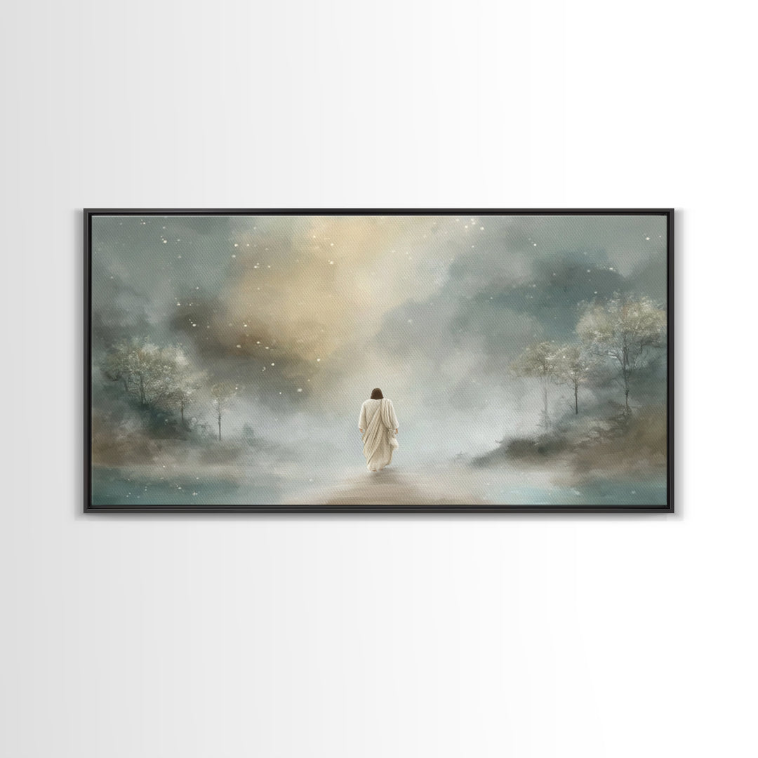 Sacred Horizon, Framed Canvas Print, Jesus Art Print, Christian Wall Art, Modern Christian Art, Christian Christmas Art, Christian Art Canv