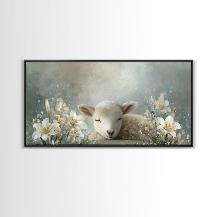 Heaven’s Innocence – Framed Canvas Print – Christian Wall Art – Christian Art Print – Christian Art Canvas – Modern Christian Art – Christi