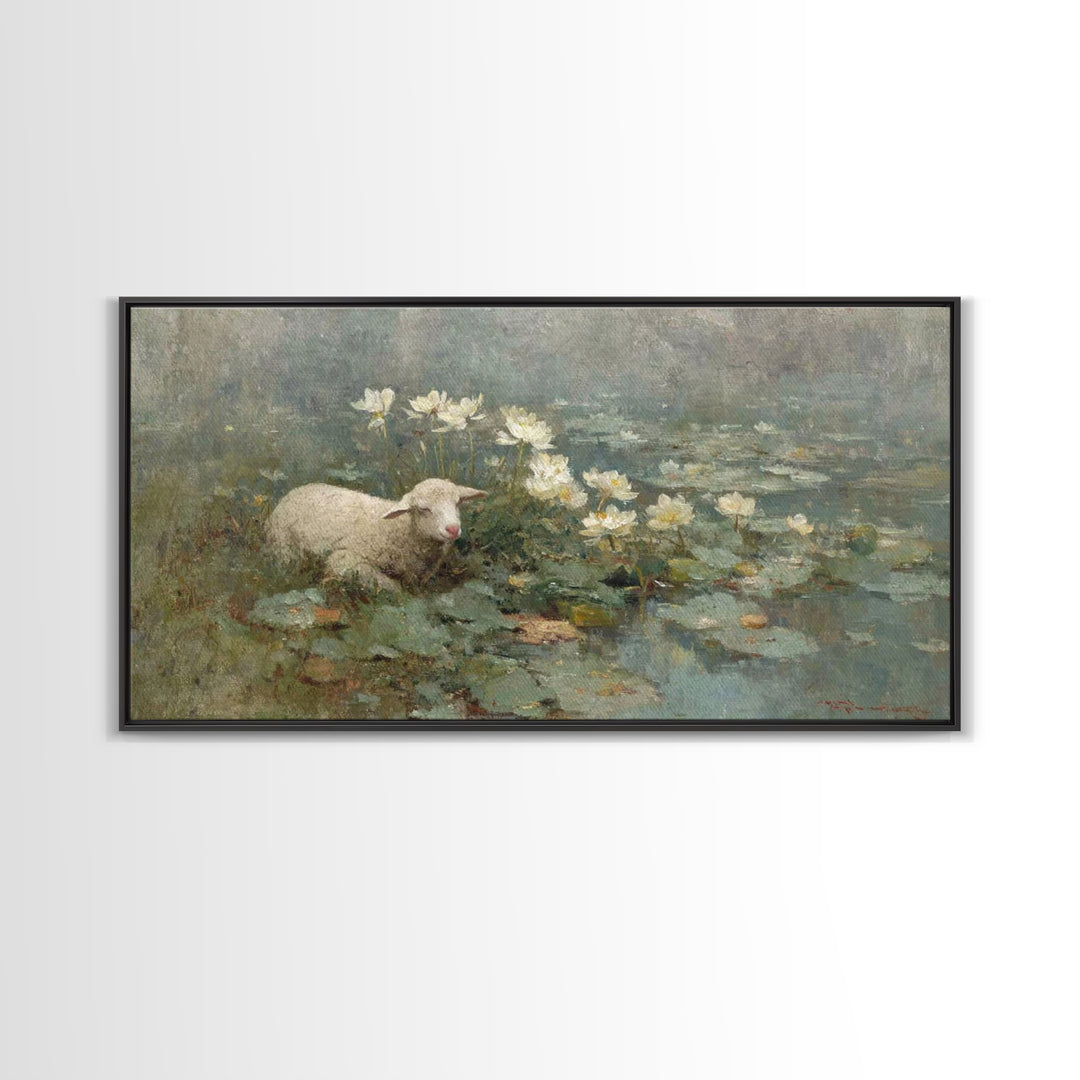 Pasture Of Hope – Framed Canvas Print – Christian Art Canvas – Christian Art Print – Christian Wall Art – Subtle Christian Art – Christian