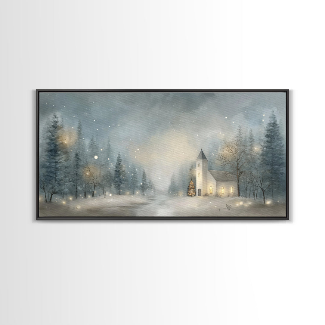 Winter Sanctuary – Framed Canvas Print – Christmas Art – Christian Wall Art – Christmas Canvas Wall Art – Framed Christmas Art – Christian