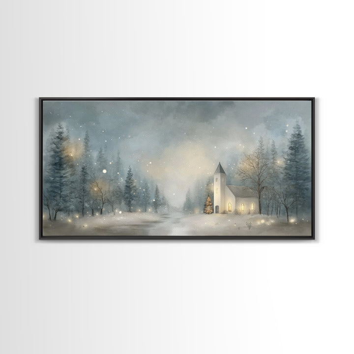 Winter Sanctuary – Framed Canvas Print – Christmas Art – Christian Wall Art – Christmas Canvas Wall Art – Framed Christmas Art – Christian