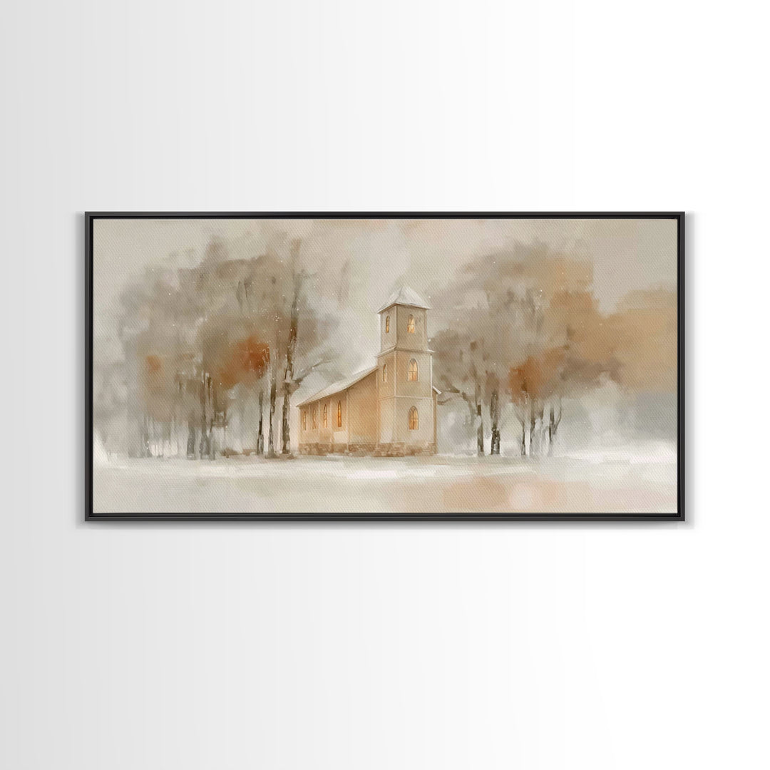 Holy Twilight – Framed Canvas Print – Christian Wall Art – Christmas Art Prints – Christian Art Canvas – Moody Christmas Art – Christian Ch