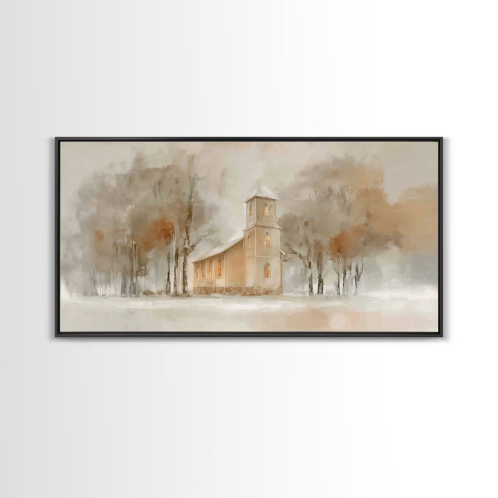 Holy Twilight – Framed Canvas Print – Christian Wall Art – Christmas Art Prints – Christian Art Canvas – Moody Christmas Art – Christian Ch