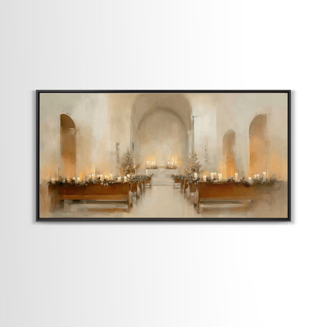 Quiet Sanctuary Peace – Framed Canvas Print – Christian Art – Minimalist Christian Art – Christmas Art Prints – Christian Decorations – Mod