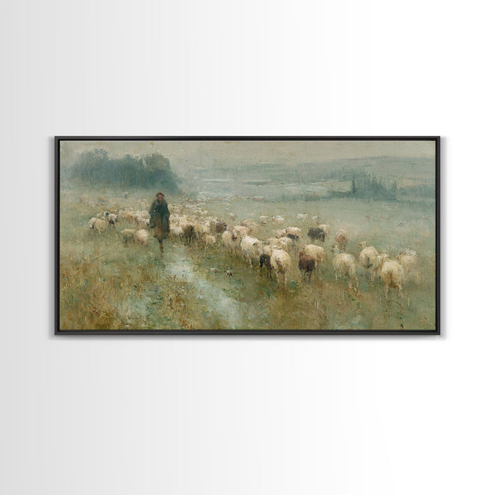 Shepherd’s Path – Framed Canvas Print – Christian Art – Christian Painting – Christian Wall Art – Subtle Christian Art – Christian Art Canv