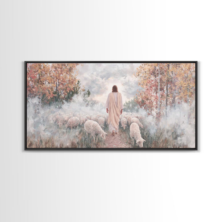 The Good Shepherd – Framed Canvas Print – Jesus Painting – Christian Wall Art – Christian Art Canvas – Christian Art Print – Christian Gift