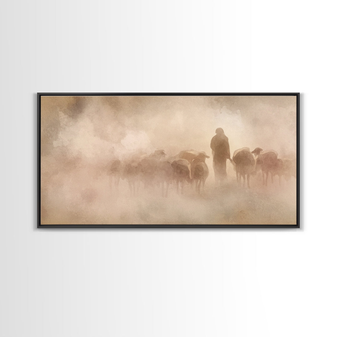 Guiding Light – Framed Canvas Print – Christian Art Canvas – Minimalist Christian Art – Christian Wall Art – Jesus Art Print – Subtle Chris