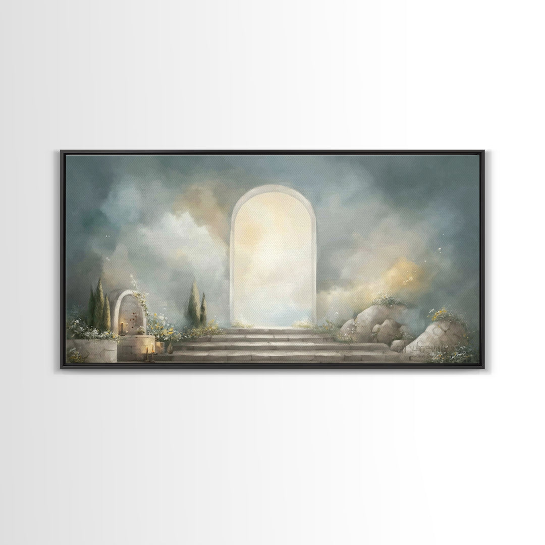 Heaven’s Gate – Framed Canvas Print – Christian Art Canvas – Christian Wall Art – Subtle Christian Art – Christian Decoration – Christian A