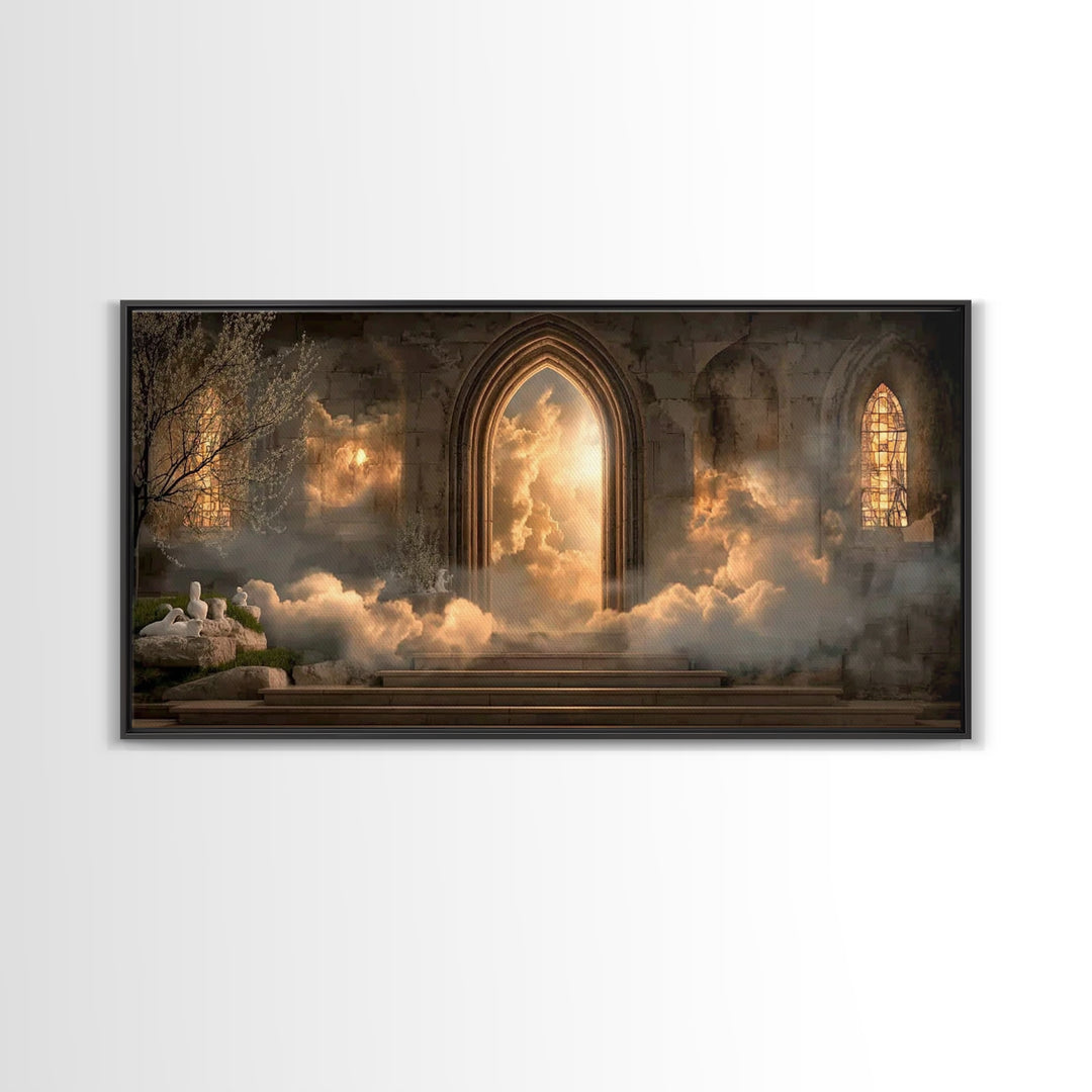 Eternal Dawn – Framed Canvas Print – Christian Art Canvas – Moody Christian Art – Christian Wall Art – Christian Art Work – Christian Decor