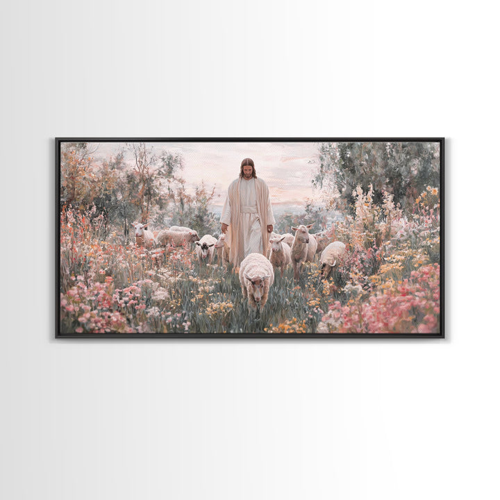 Grace In Bloom | Framed Canvas Print | Christian Wall Art | Jesus Painting | Christian Art Print | Modern Christian Art | Christian Gift Id