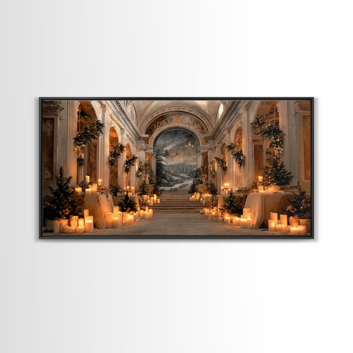 Blessed Candle Vigil – Framed Canvas Print – Christian Wall Art – Modern Christian Art – Christmas Canvas Wall Art – Christian Gift Ideas –