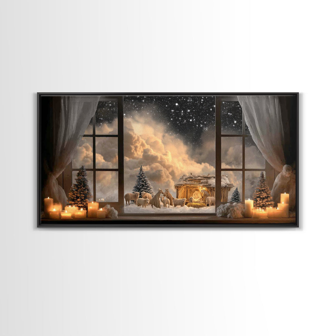 Star of Mercy | Framed Canvas Print | Christian Art Canvas | Jesus Painting | Christian Wall Art | Christmas Art | Christian Decor
