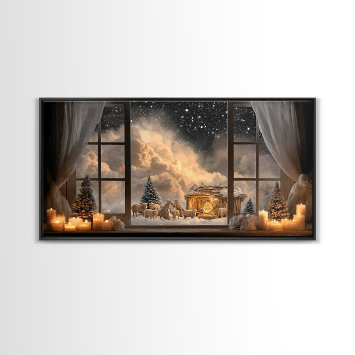 Star of Mercy | Framed Canvas Print | Christian Art Canvas | Jesus Painting | Christian Wall Art | Christmas Art | Christian Decor