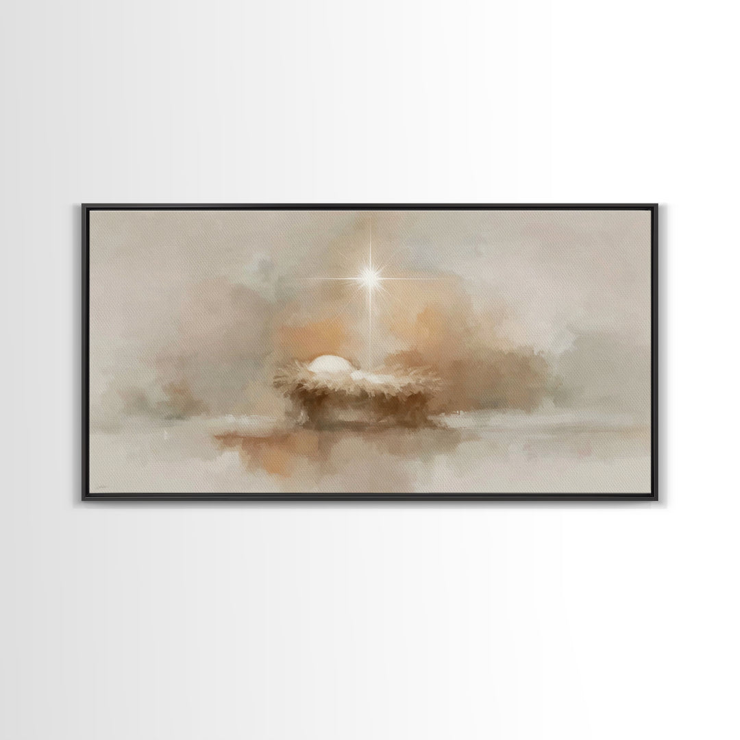 Radiant Hope | Framed Canvas Print | Christian Art Canvas | Christmas Art | Christian Wall Art | Christian Decor | Jesus Painting