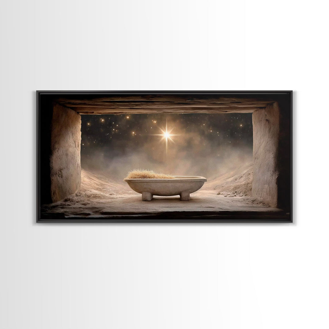 Heavenly Dawn | Framed Canvas Print | Jesus Painting | Christian Wall Art | Christian Christmas Art | Christian Art Canvas | Christian Deco