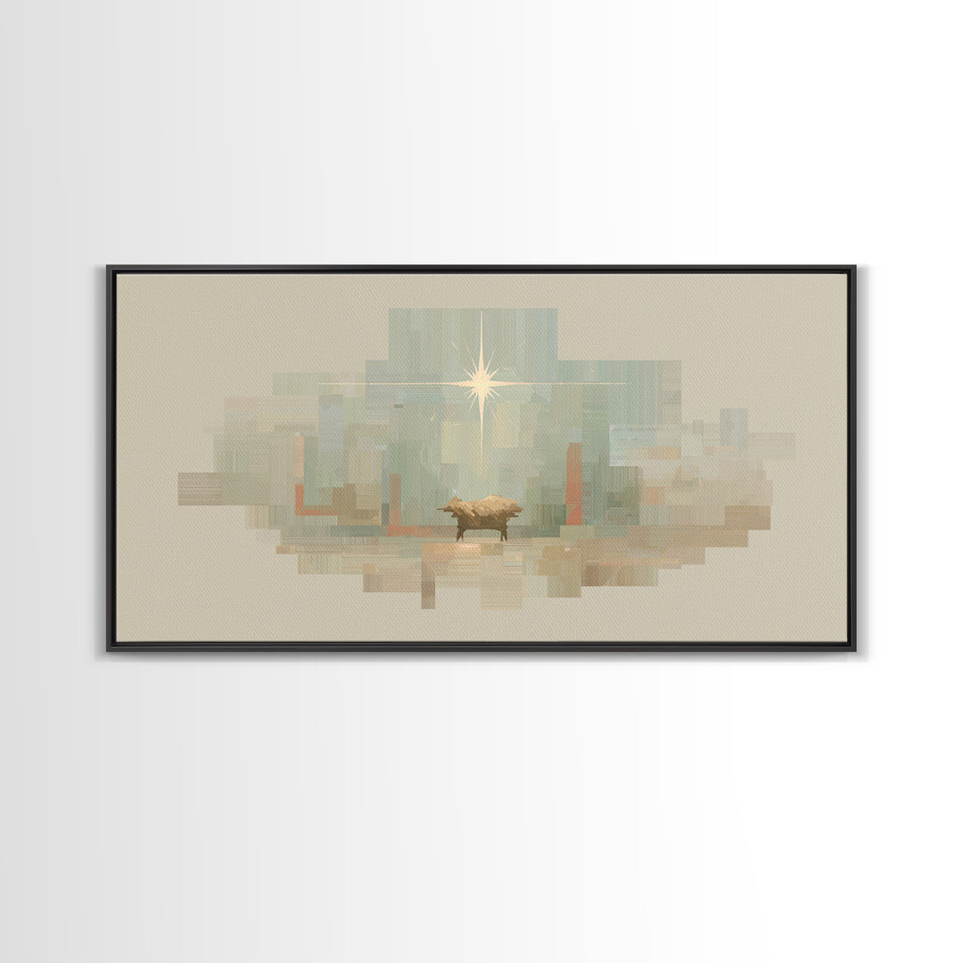 Sacred Night | Framed Canvas Print | Christian Art Canvas | Christian Wall Art | Christmas Art | Christian Decor | Jesus Painting