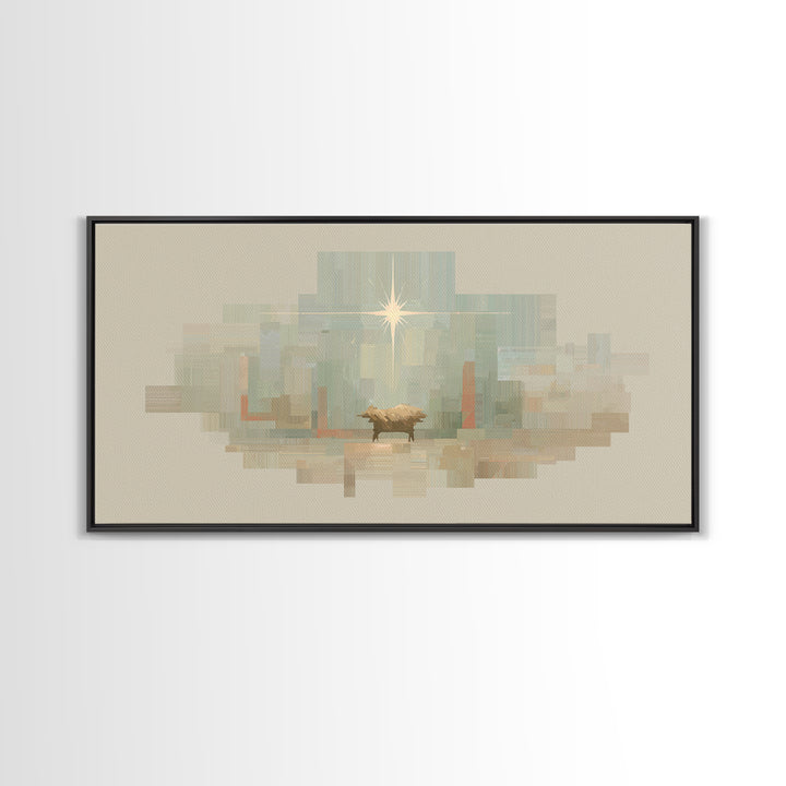 Sacred Night | Framed Canvas Print | Christian Art Canvas | Christian Wall Art | Christmas Art | Christian Decor | Jesus Painting