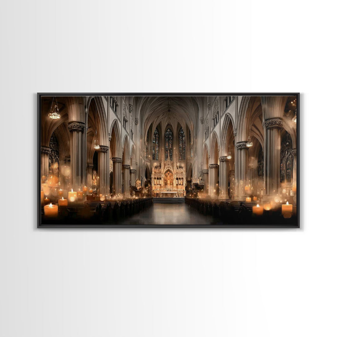 Majestic Nativity Hall | Framed Canvas Print | Christian Art | Christmas Art Prints | Christian Christmas Decorations | Framed Christmas Ar
