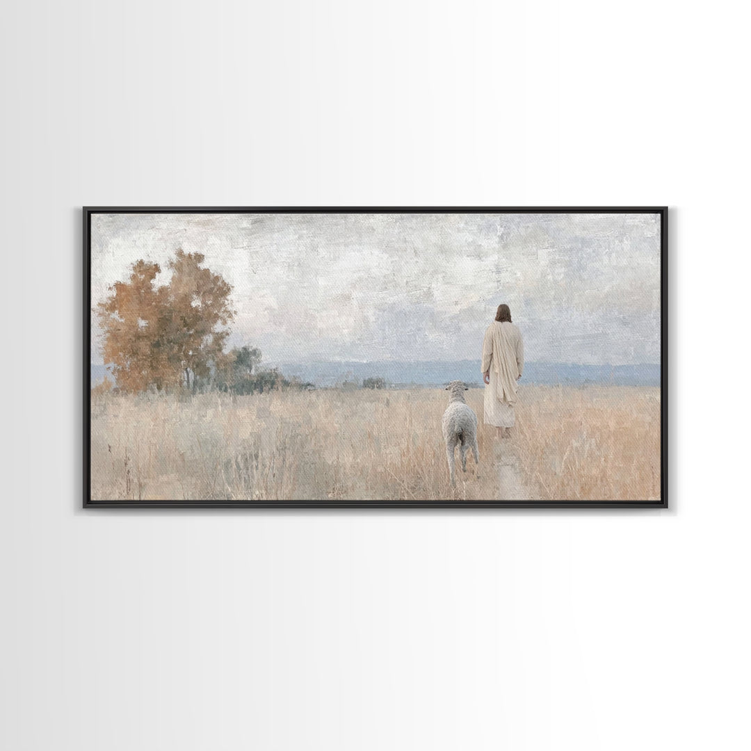 Pastoral Grace – Framed Canvas Print – Christian Wall Art – Jesus Painting – Christian Art Canvas – Christian Christmas Art – Art Print