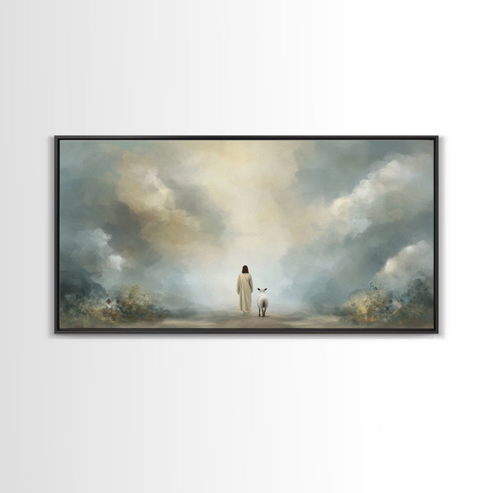 Heavenly Path – Framed Canvas Print – Christian Art Canvas – Jesus Painting – Christian Wall Art – Christian Christmas Art – Faith Decor –
