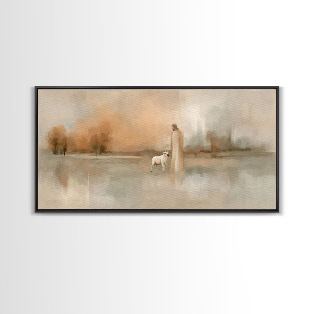 Soft Morning Light | Framed Canvas Print | Christian Art Print | Christian Wall Art | Jesus Painting | Christian Christmas Art | Christian