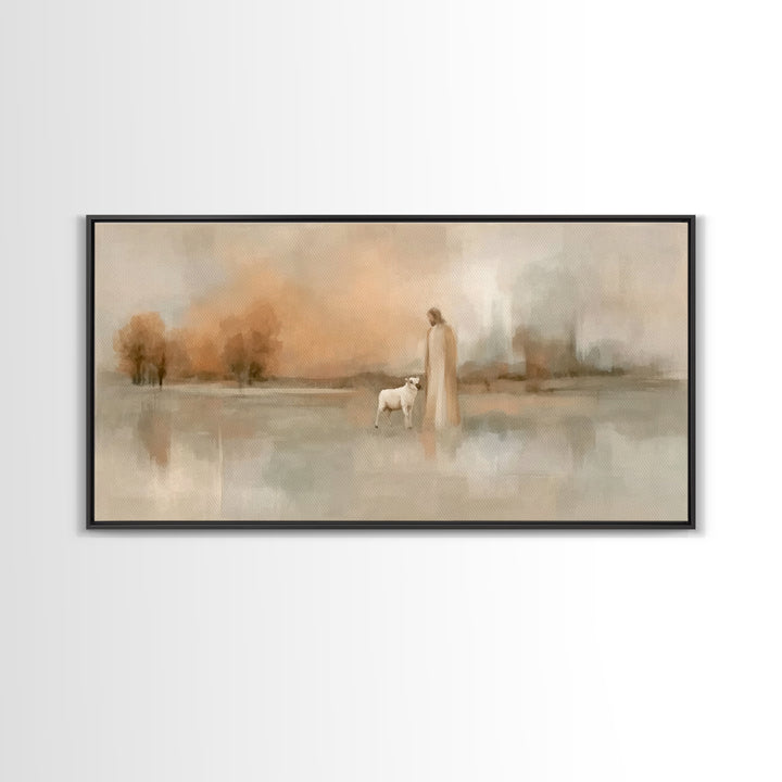 Soft Morning Light | Framed Canvas Print | Christian Art Print | Christian Wall Art | Jesus Painting | Christian Christmas Art | Christian