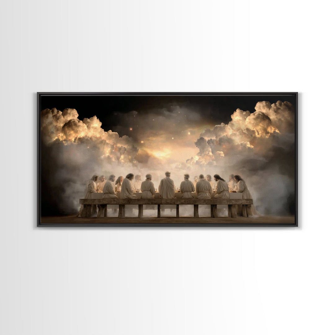 Sacred Gathering, Framed Canvas Print, Christian Wall Art, Christian Art Canvas, Jesus Painting, Christmas Art, Christian Decor, Faith Art