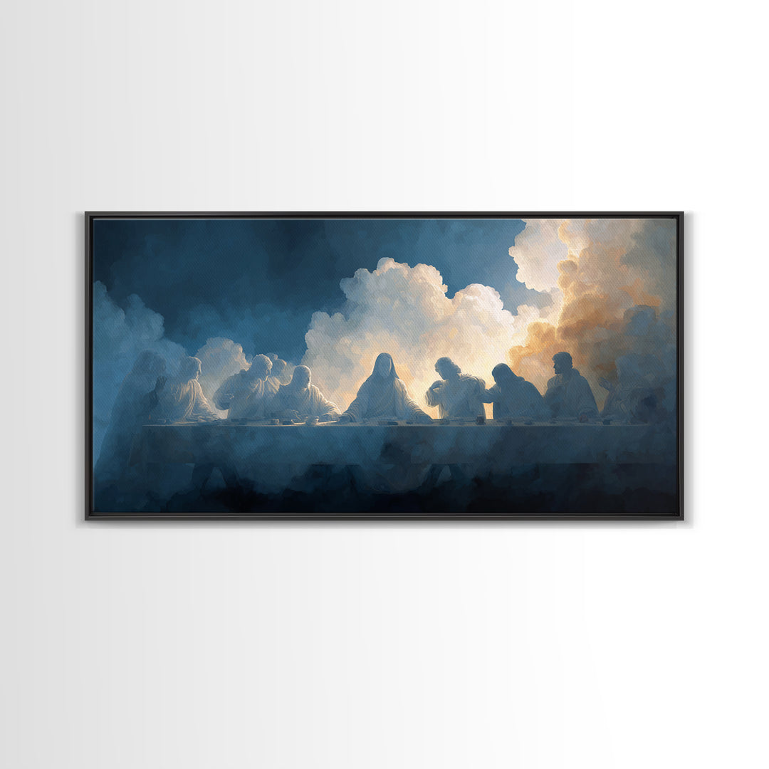 Divine Table Glory | Framed Canvas Print | Christian Wall Art | Jesus Painting | Christian Art Canvas | Modern Christian Art | Christian De