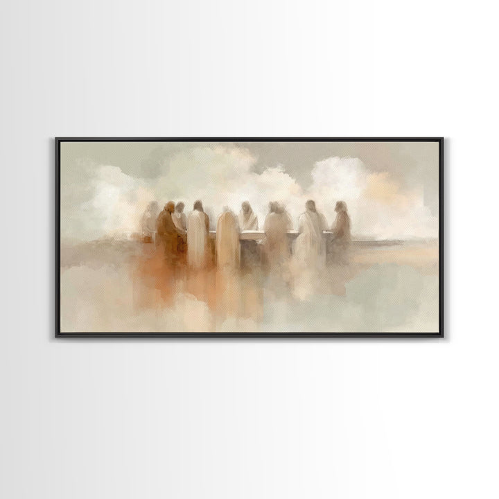 Sacred Table Harmony – Framed Canvas Print – Christian Art Canvas – Christian Wall Art – Christian Art – Modern Christian Painting – Christ