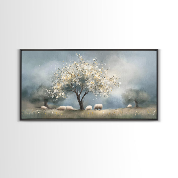 Graceful Spring Field | Framed Canvas Print | Christian Wall Art | Christian Art Canvas | Christian Painting | Christmas Art | Christian Gi